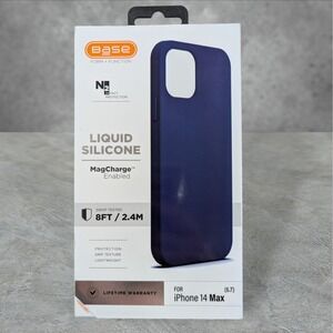 A3. Base Liquid Silicone MagCharge‎ Case For Apple iPhone 14 Max (14 Plus) Blue
